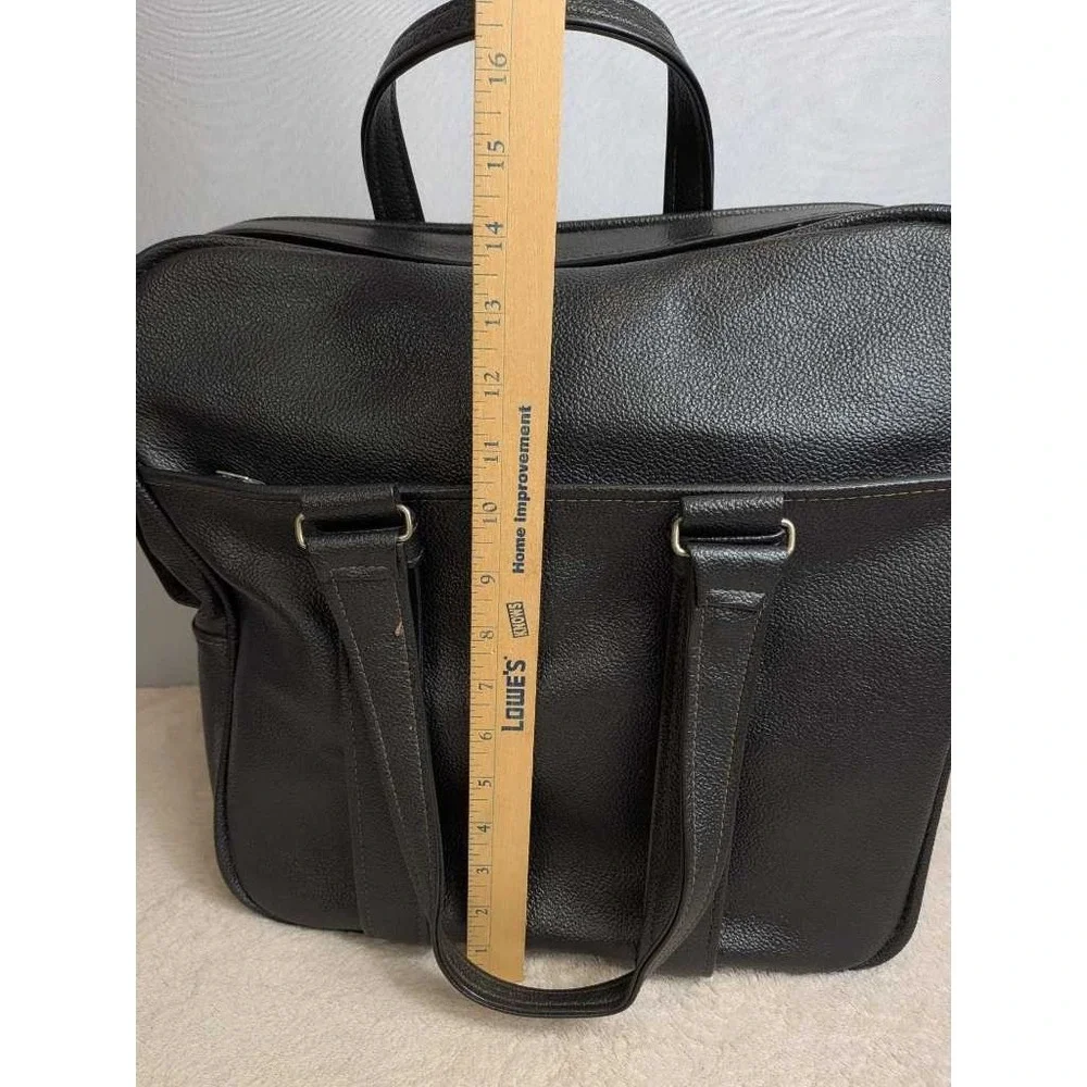 Samsonite Black Pebbled Faux Leather Briefcase Satchel With Lock Key‎
